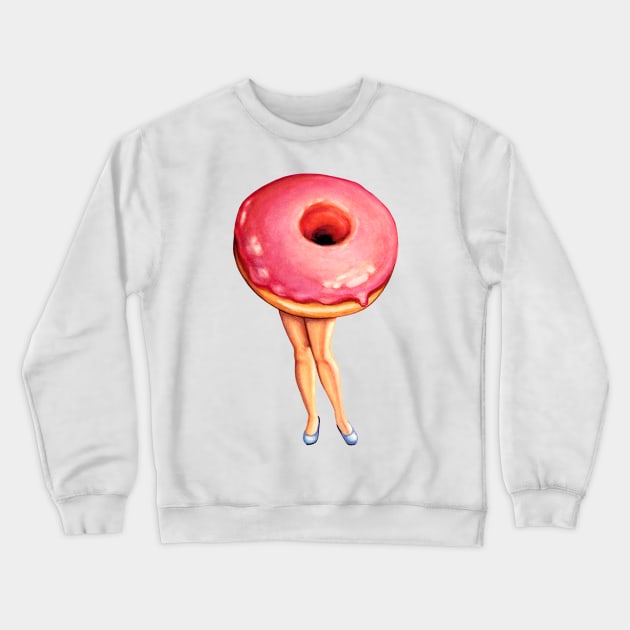 Donut Girl Crewneck Sweatshirt by KellyGilleran